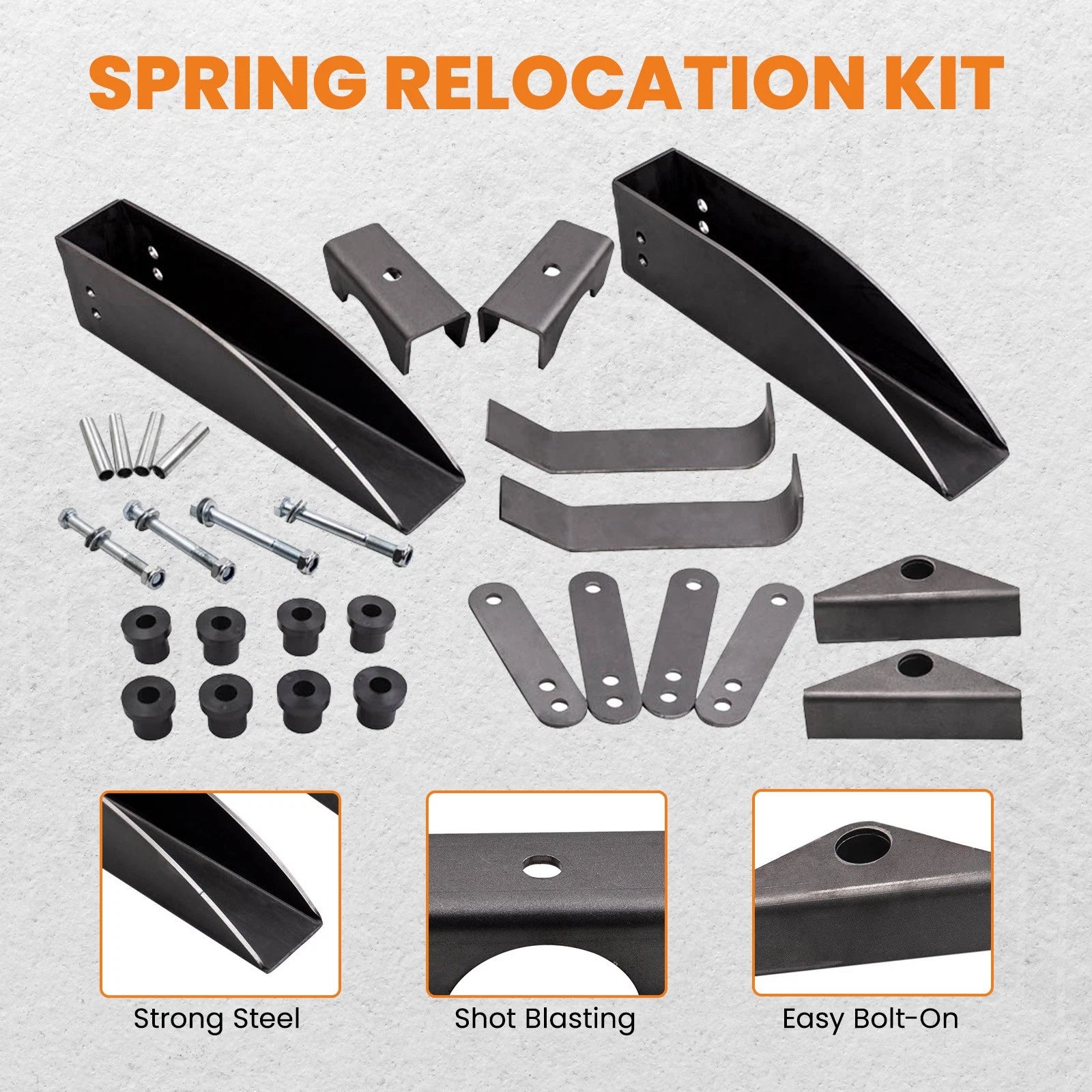 Rear Leaf Spring Relocation Bracket Kit for Chevy Belair 210 150 (1955–1957)