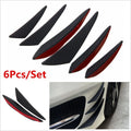 6pc Front Bumper Fin Splitter Spoiler Wing Lip for Universal Fit (2010–2023)