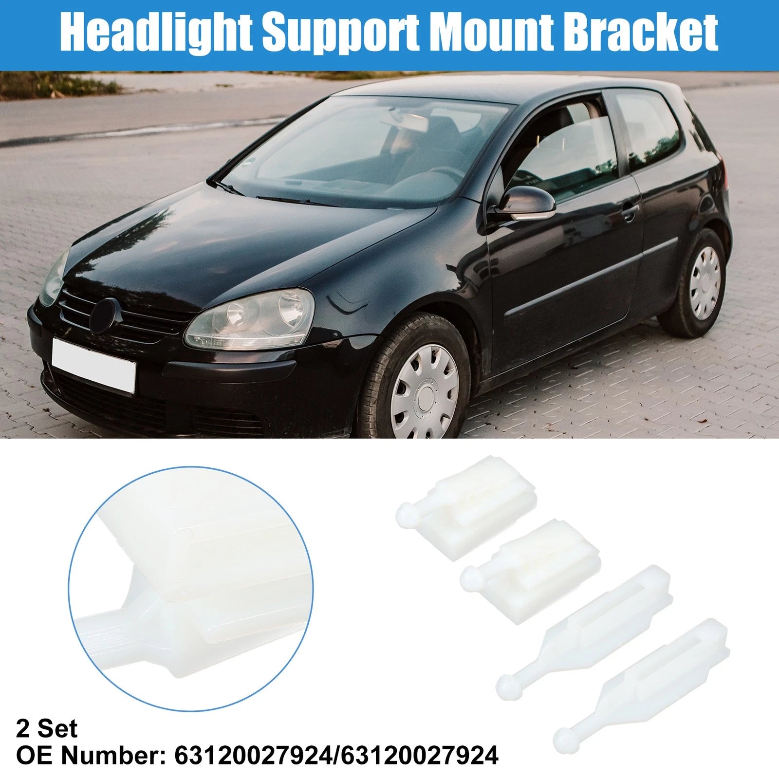 Headlight Support Mount Bracket Set for BMW E39 (1996–2000)
