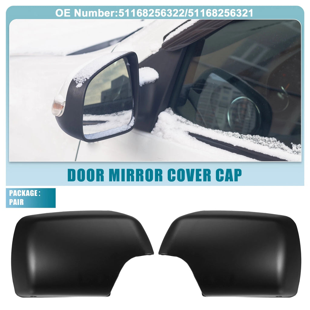 Rearview Mirror Cover Caps Pair Replacement for BMW X5 (2007–2018)