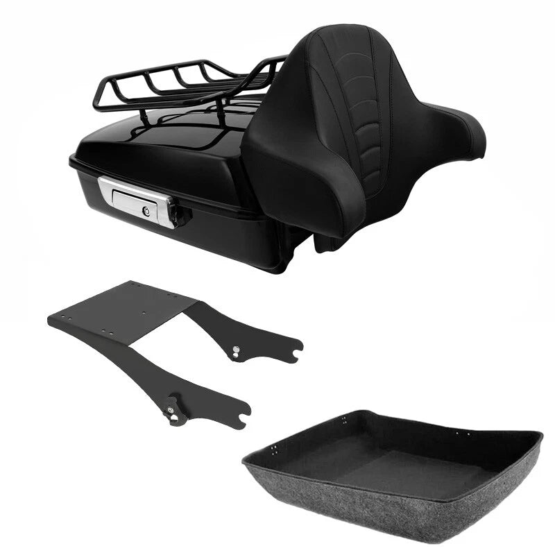Chopped Trunk Backrest Rack & Mount for Harley Touring (1997–2008)