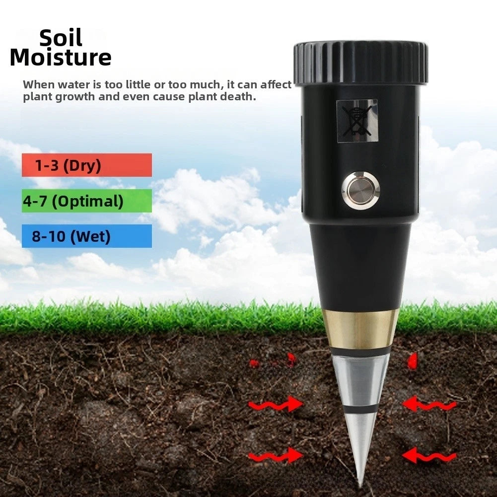 Soil Moisture and pH Tester with Metal Probe for Plant Care