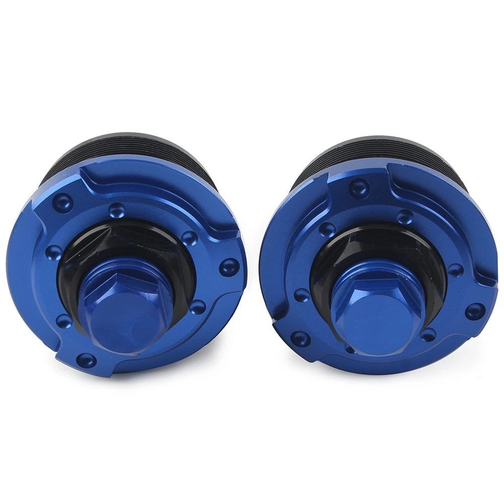 2X Front Fork Shock Adjusters 47MM for Yamaha R15 V3 (2017–2019) Blue