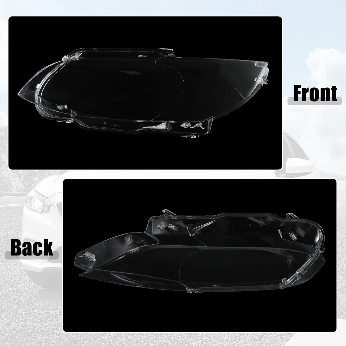 Headlight Lens Cover Front Pair for BMW M3 (2008–2013)