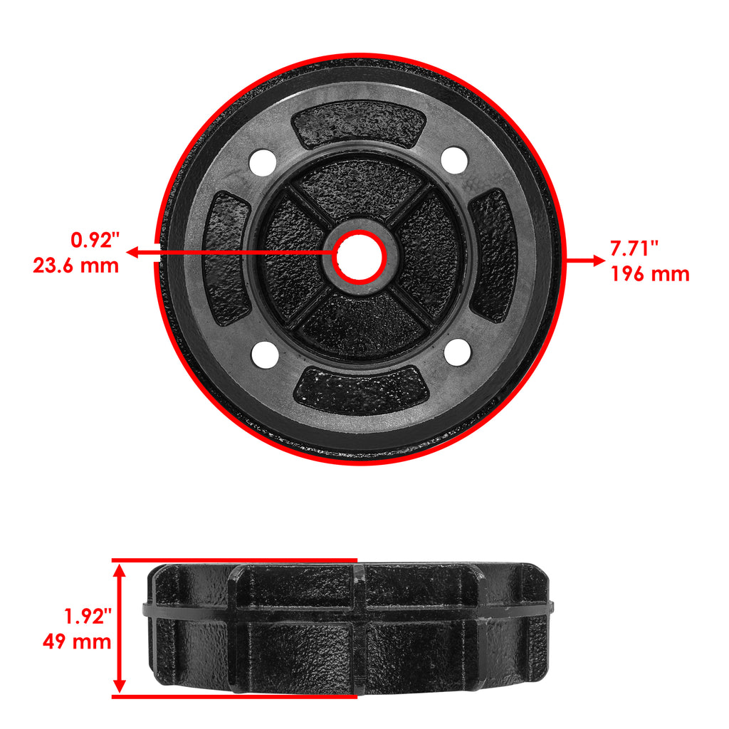 Rear Brake Drum Replacement with Bolt for Kawasaki Mule 2510 (2000–2001)
