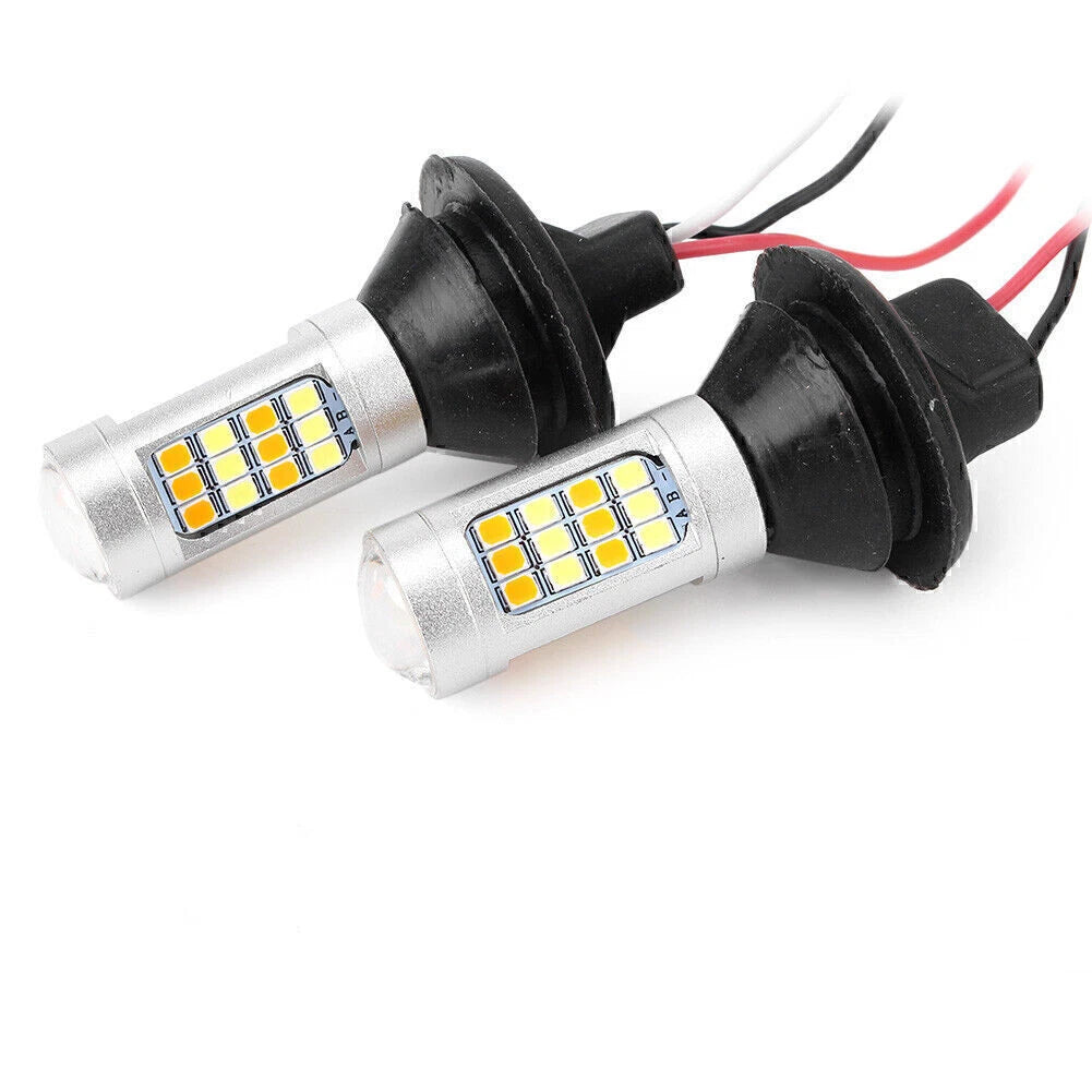 Pair 1156 BAU15S 42 SMD LED Canbus Switchback for