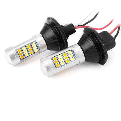 Pair 1156 BAU15S 42 SMD LED Canbus Switchback for