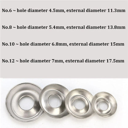 Countersunk Finishing Washers Set of 12.7 x 6.8 x 2.5cm Stainless Steel