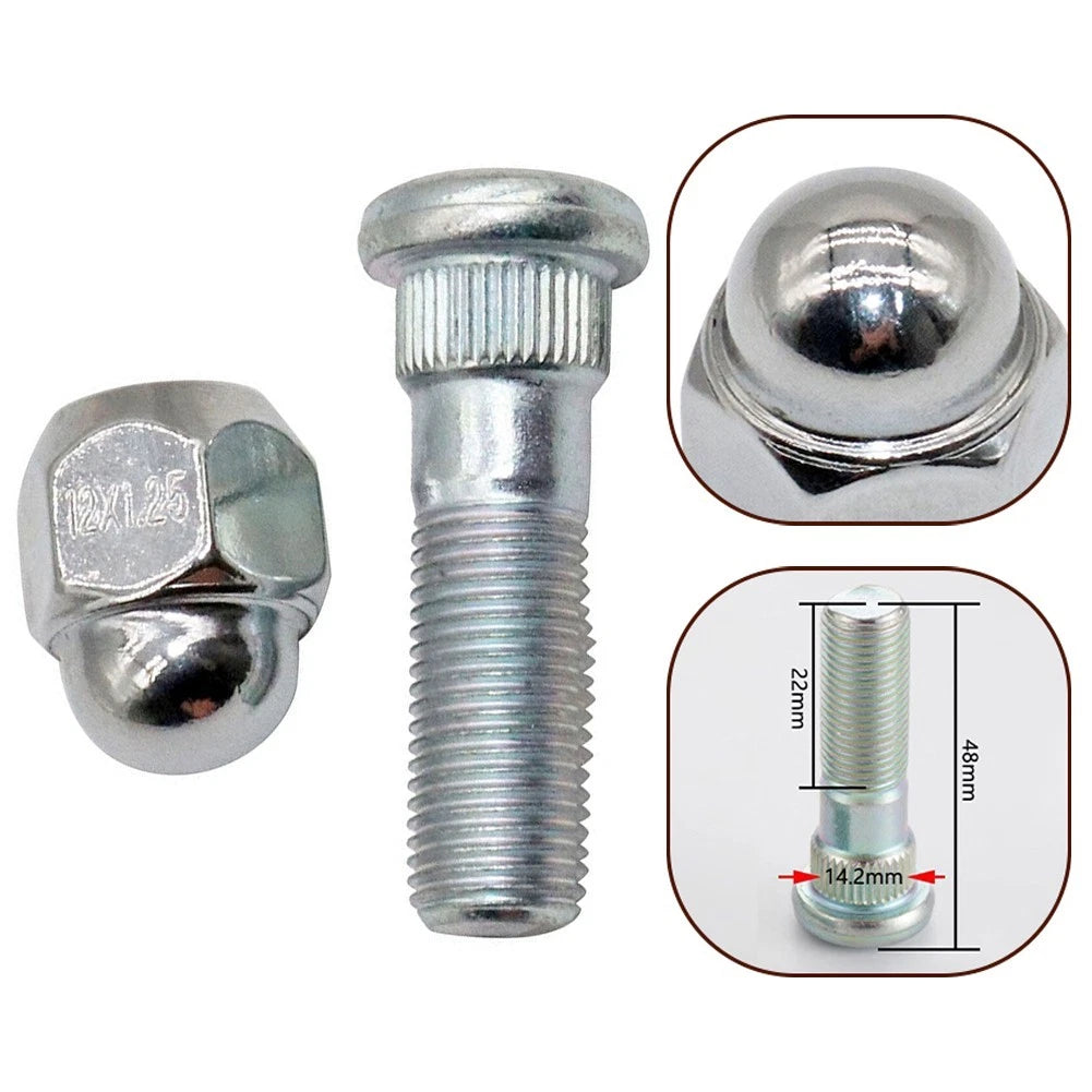 Set of 4 Wheel Hub Bolt Stud & Nut for Subaru Forester (2009–2019)