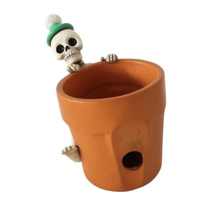Halloween Resin Skeleton Pot for Succulents (10.5x7x6.1cm)