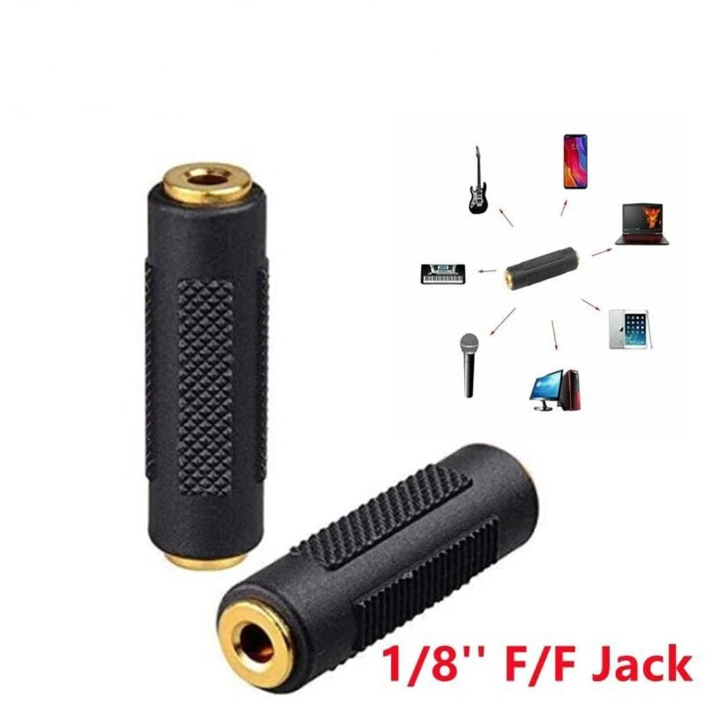 2Pcs 3.5mm Aux Coupler Female to Female Stereo Adapter