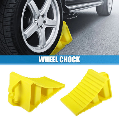 Wheel Chock Blocks Plastic for Car Travel Trailer Yellow for 6.30 x 3.94 in