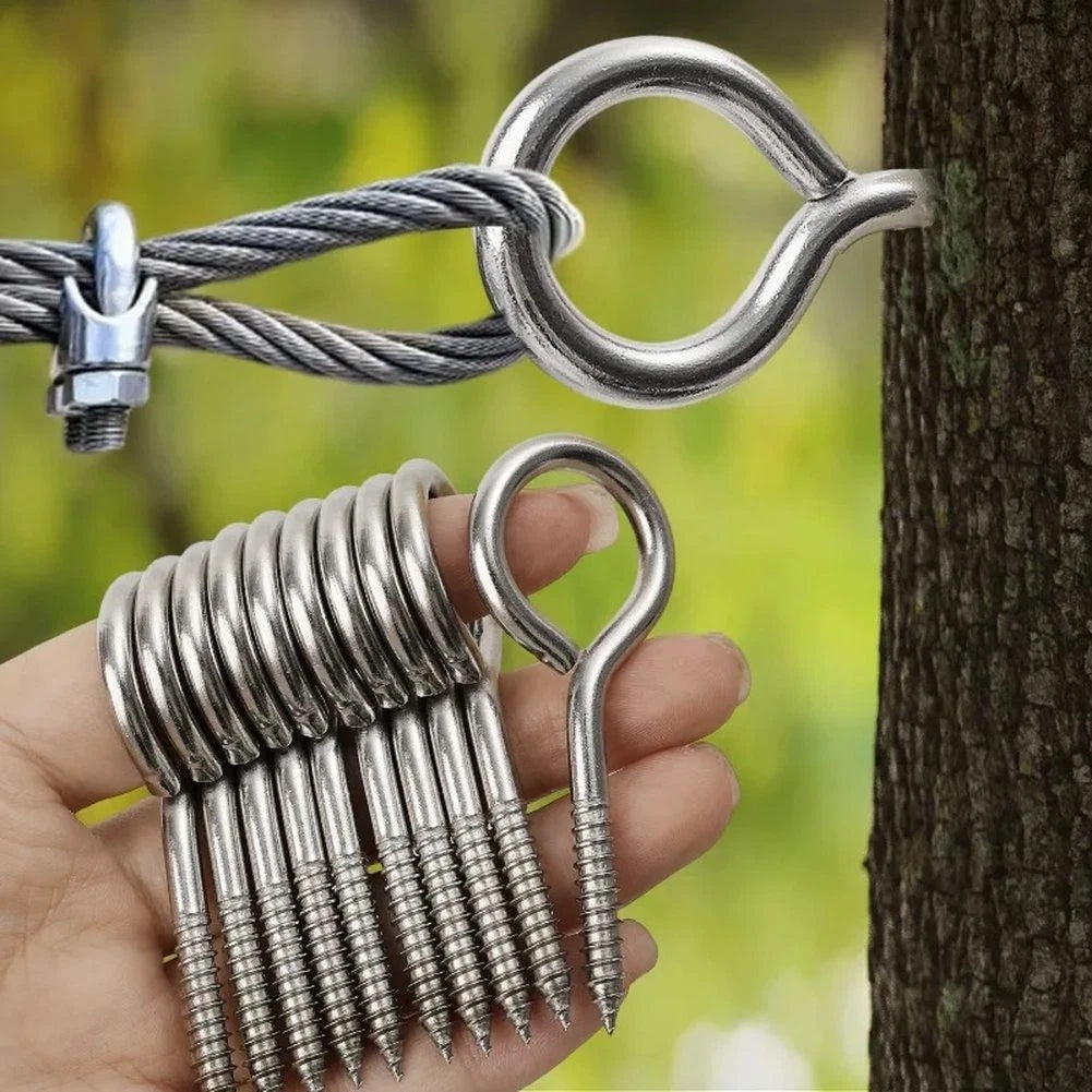 10X Stainless Steel Eye Screws 304 Grade Heavy Load Capacity Hooks