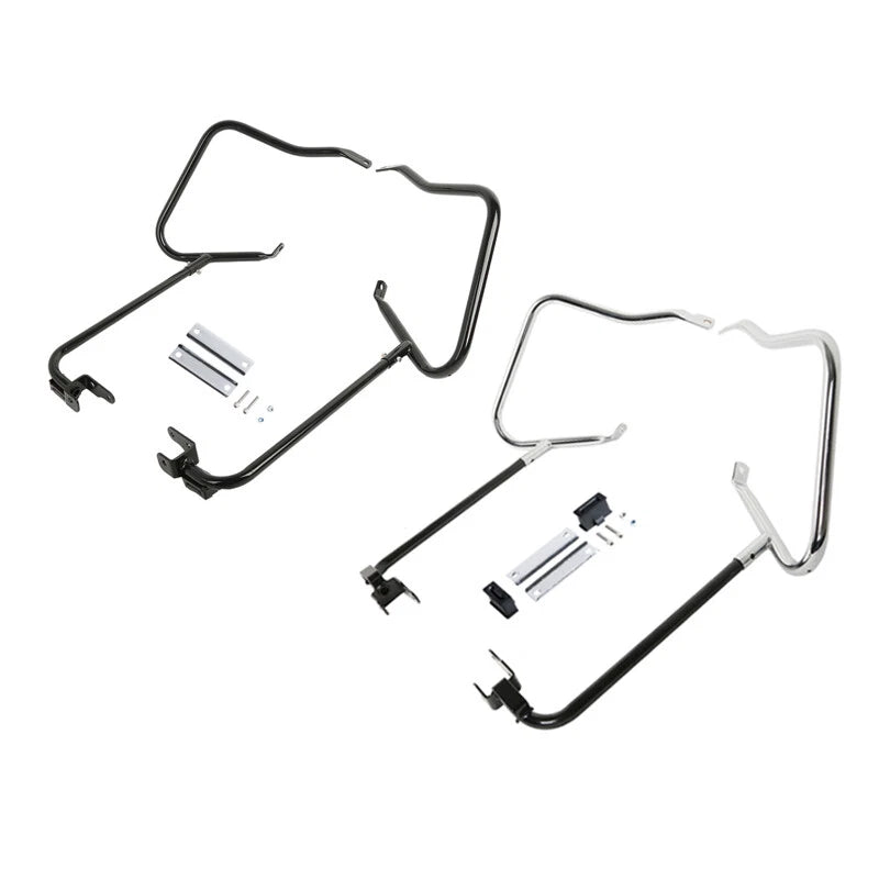 Chrome/Black Saddlebag Guards for Harley Touring (2014–2024)