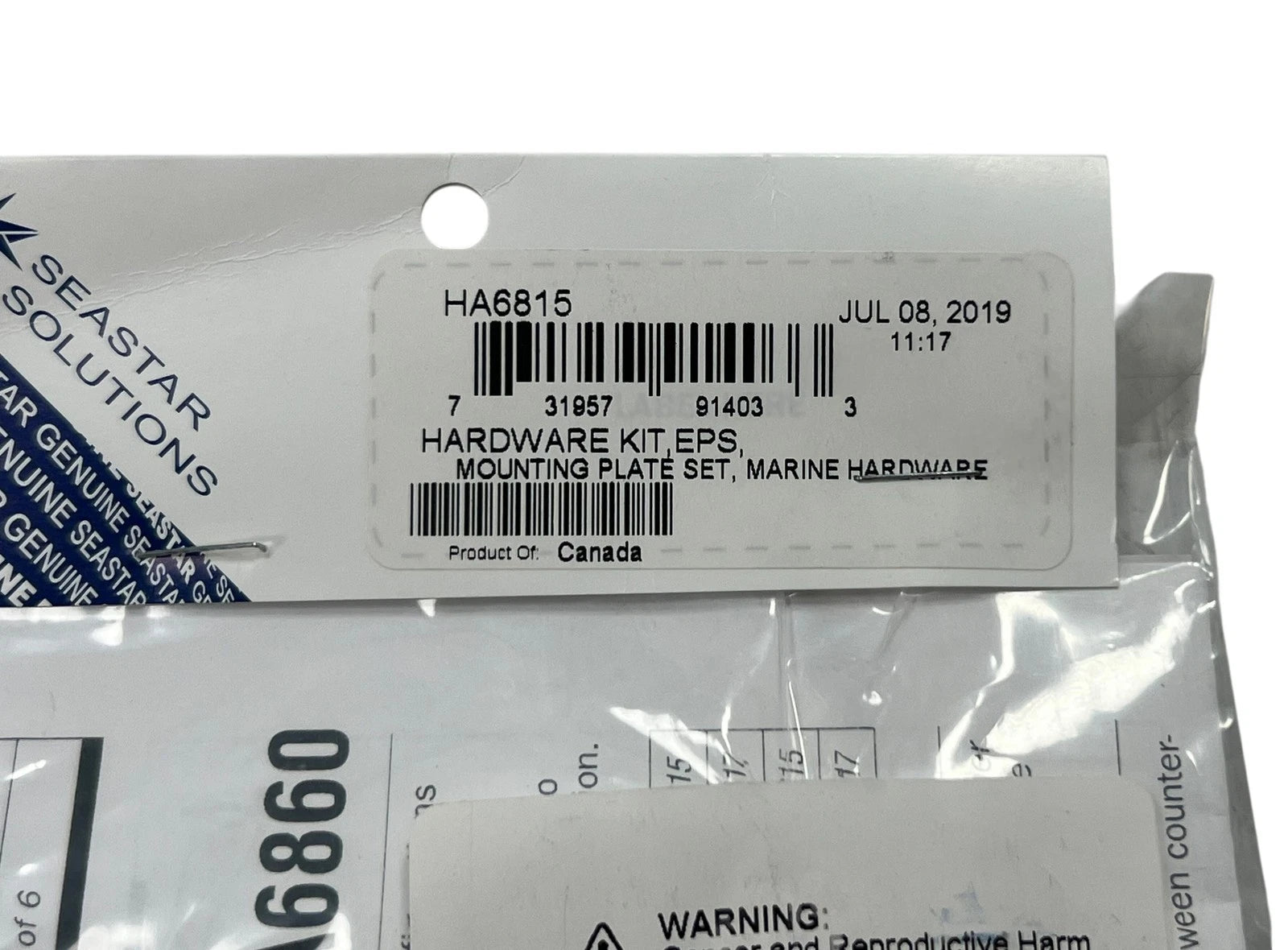 Seastar Solutions EPS Mounting Plate Hardware Kit for (HA6815/HA6860)