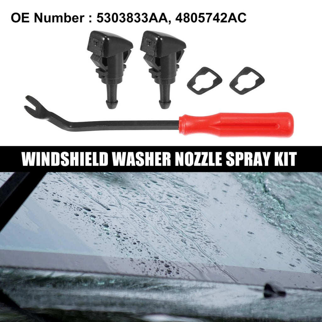 5pc Front Windshield Washer Nozzle Kit for Dodge Ram (2009–2010)