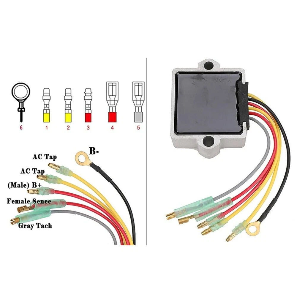 Rectifier Voltage Regulator for Mercury Mariner (6 Wire, 815279-3, 883072T, 856748)