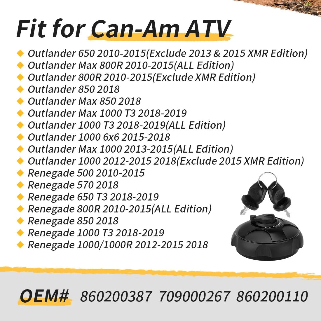 Fuel Tank Locking Cap for Can-Am Outlander Renegade (500–1000)