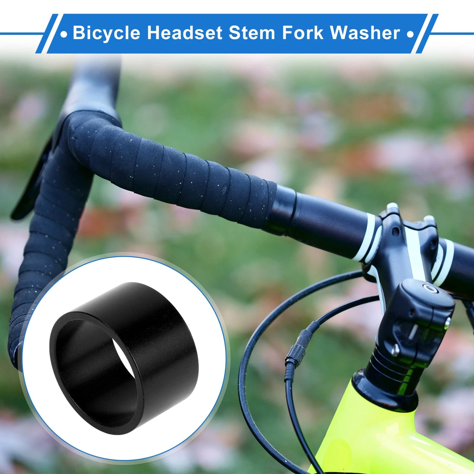 Bike Headset Spacer 20mm Front Stem Fork Washer for 1-1/8" Black