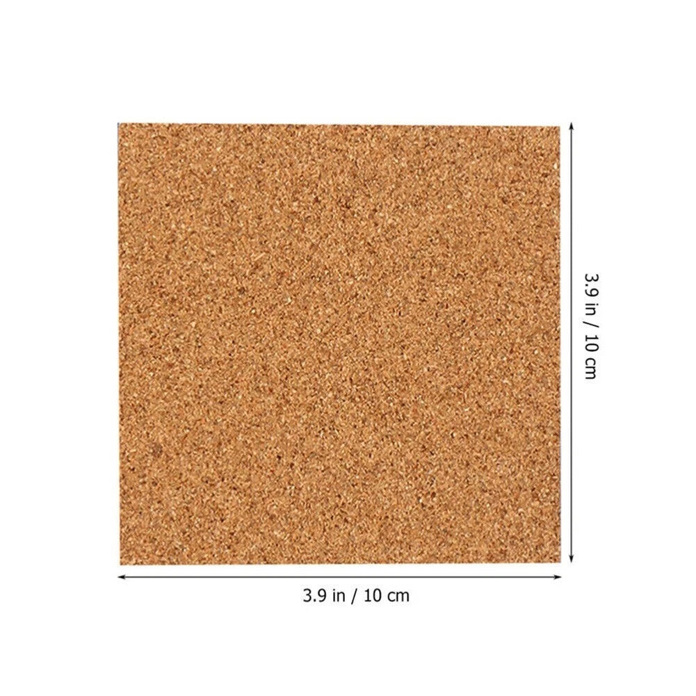 Set of 10 Cork Coasters with Self-Adhesive Backing for Home Bar