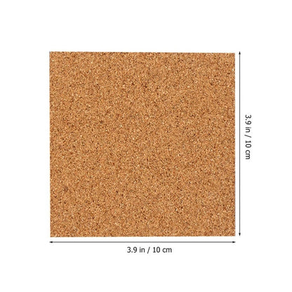 Set of 10 Cork Coasters with Self-Adhesive Backing for Home Bar