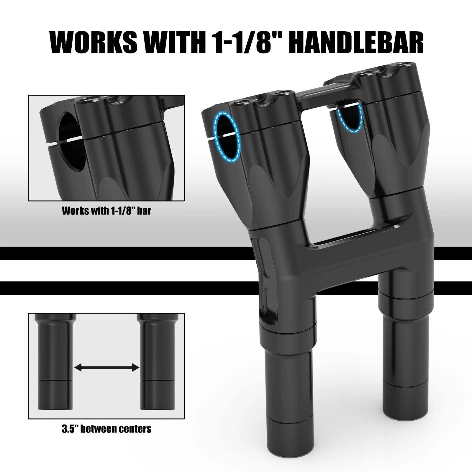 1-1/8" Kickback Handlebar Riser for Harley Road King Police (2014–2023)