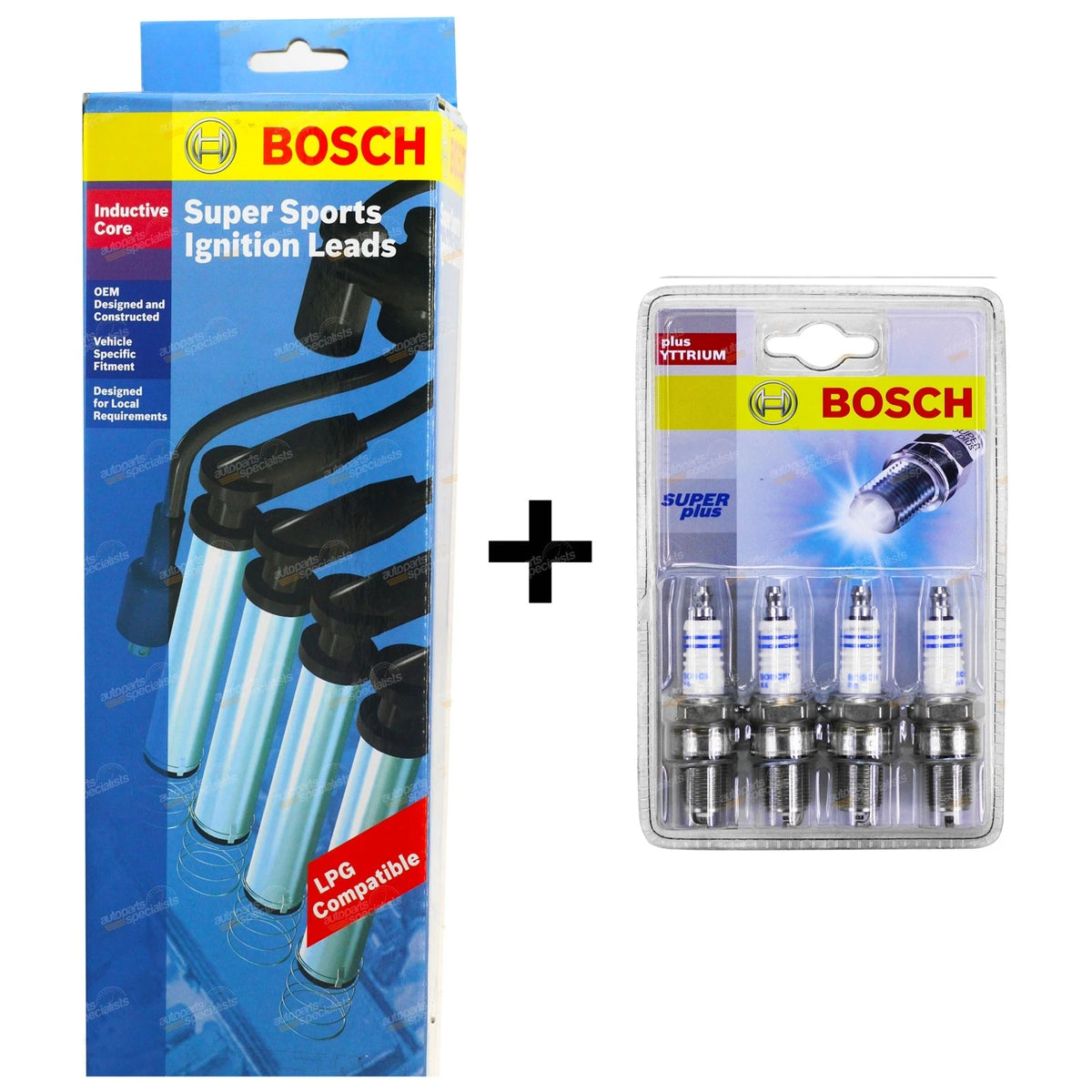 Bosch Ignition Leads + Spark Plugs for Ford Festiva WA (1991–1994)