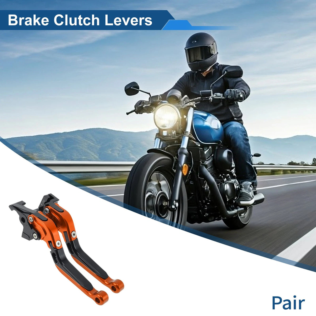 Brake Clutch Levers for Kawasaki Ninja 650R (2009–2016) - Orange Head Black Handle