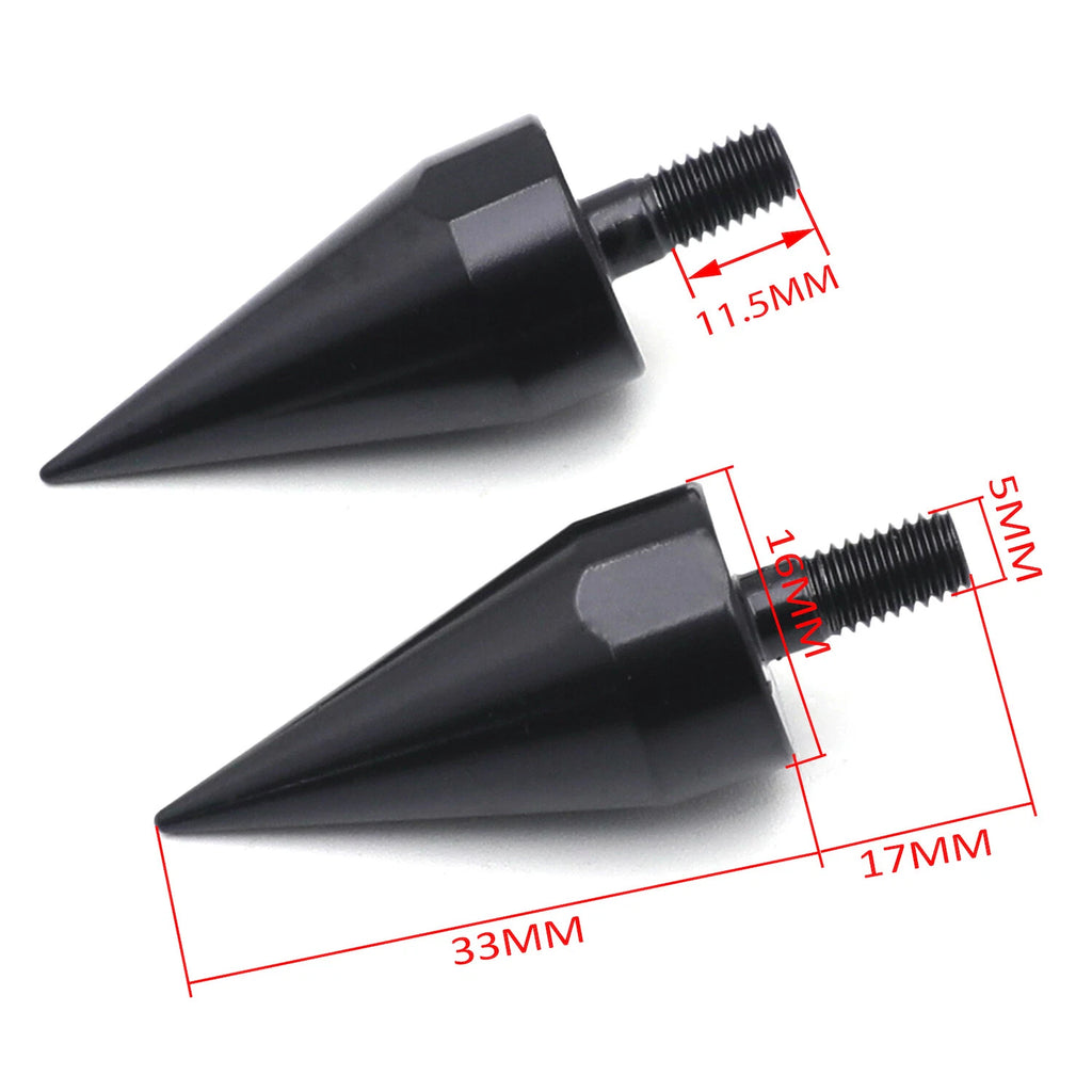 2PC Black Spike Bolts for Universal Motorcycle Windscreen Fairings