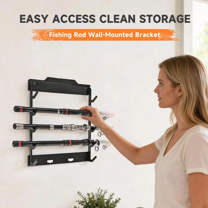 Expandable Wall Mounted Fishing Rod Holder for Rod Organization