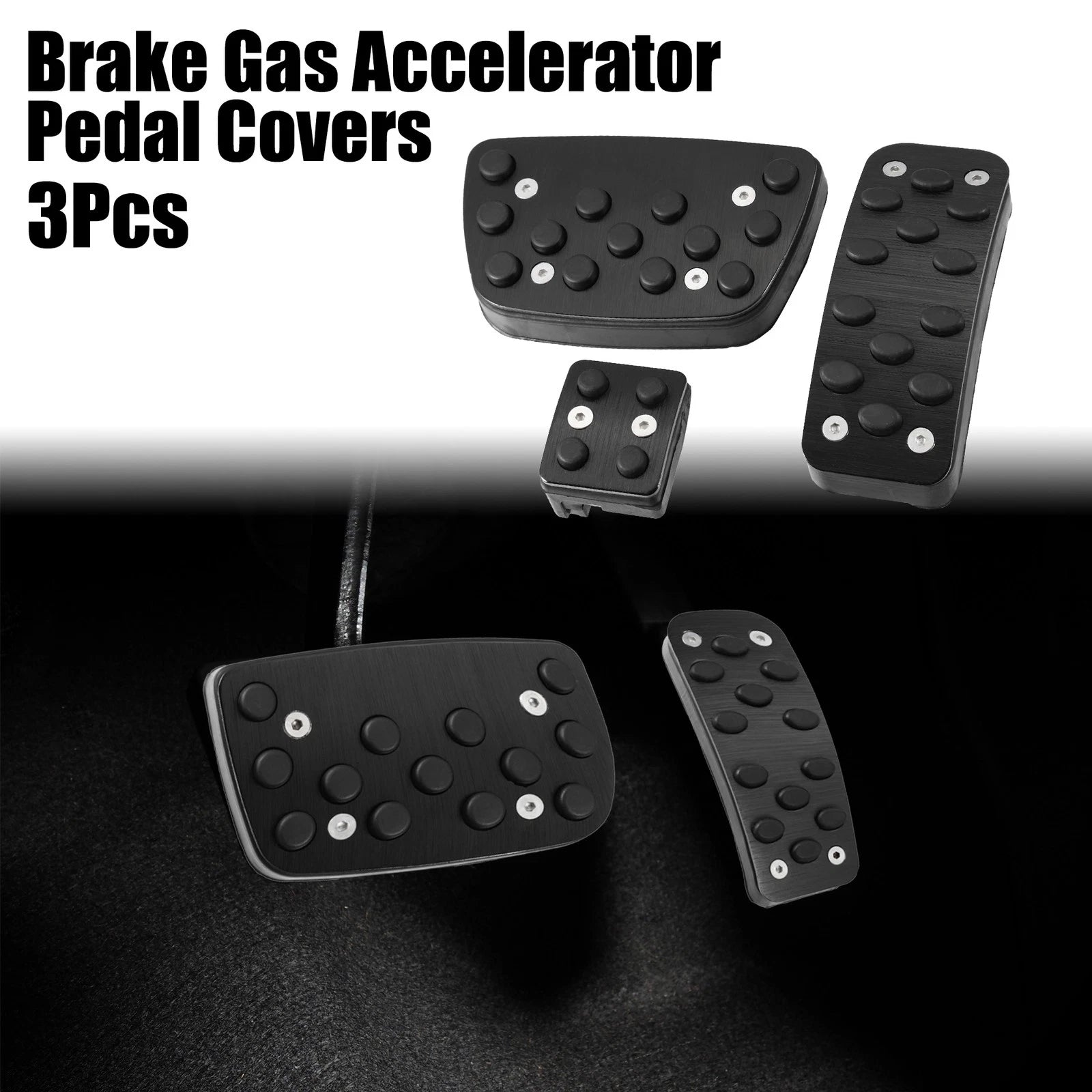3pcs Accelerator Pedal Covers Replacement for Toyota Camry (2012–2017) Black