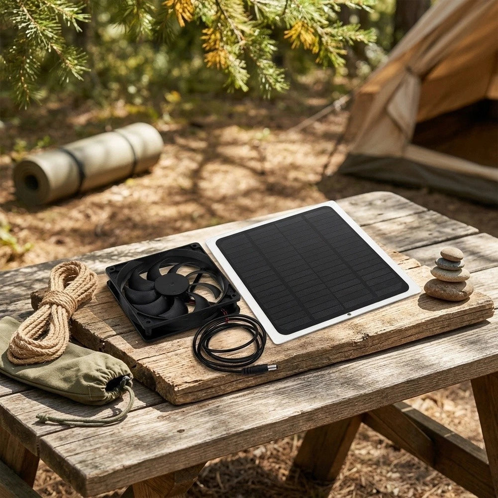 20W Solar Panel Kit for Outdoor Tent Ventilation Setup
