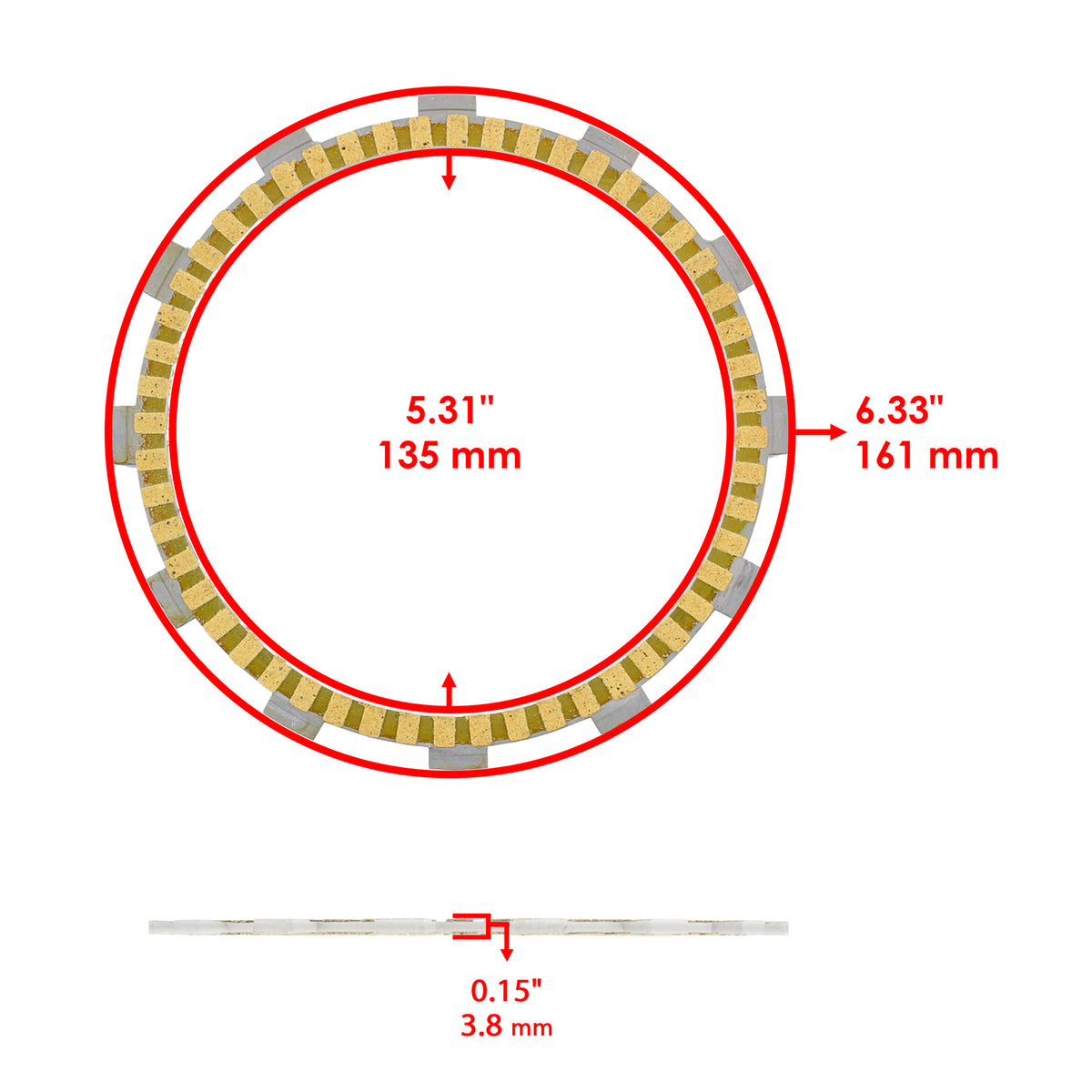 Clutch Friction Plates Replacement for Suzuki SV1000 SV1000S (2003–2007)