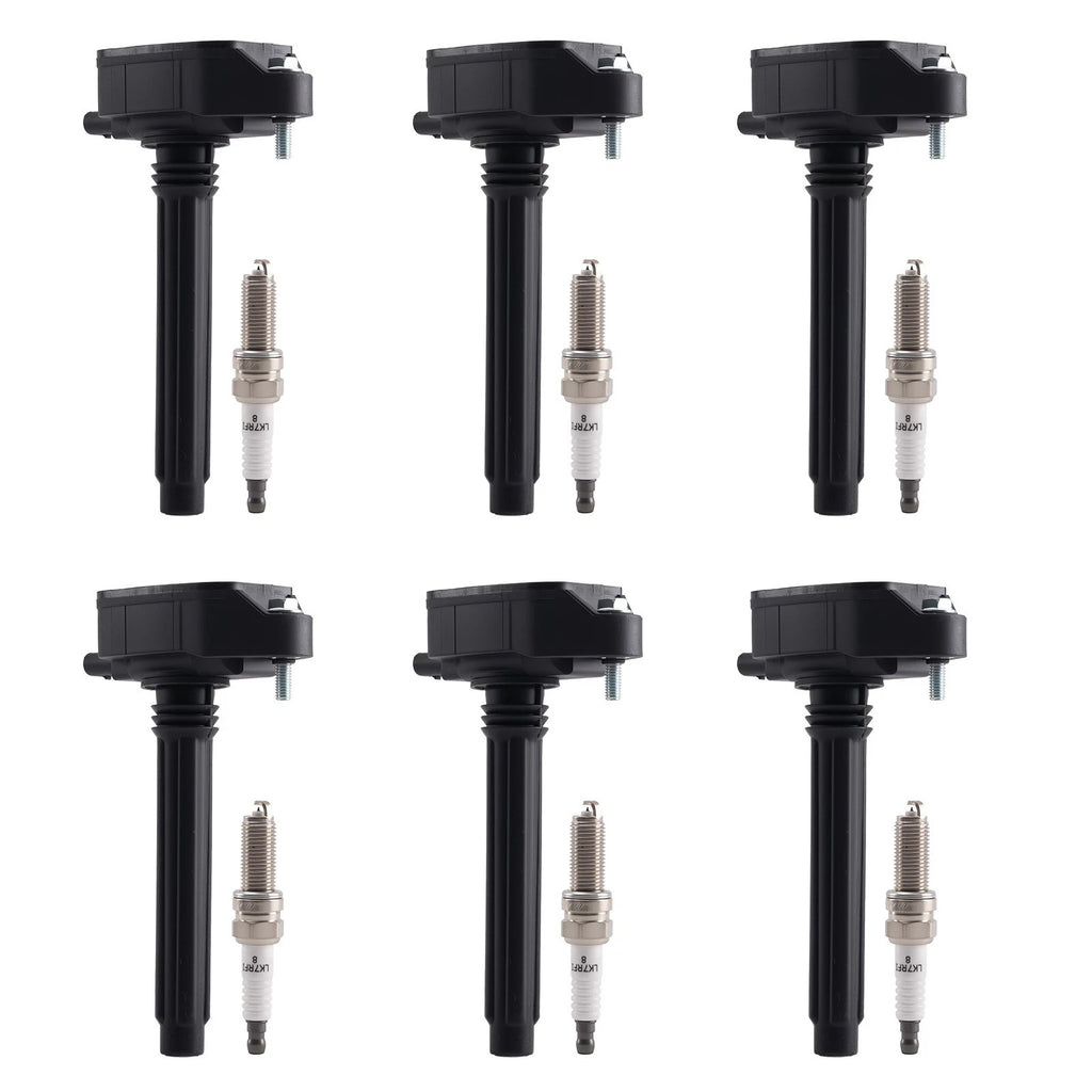 Ignition Coil Pack & Iridium Spark Plug Set of 6 for Chrysler Pacifica (2017–2023)