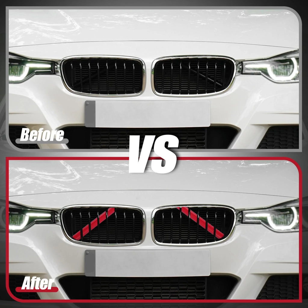 ABS Front Grille Trim Strips Cover Decor Red for BMW 5 6 7 (2017–2024)