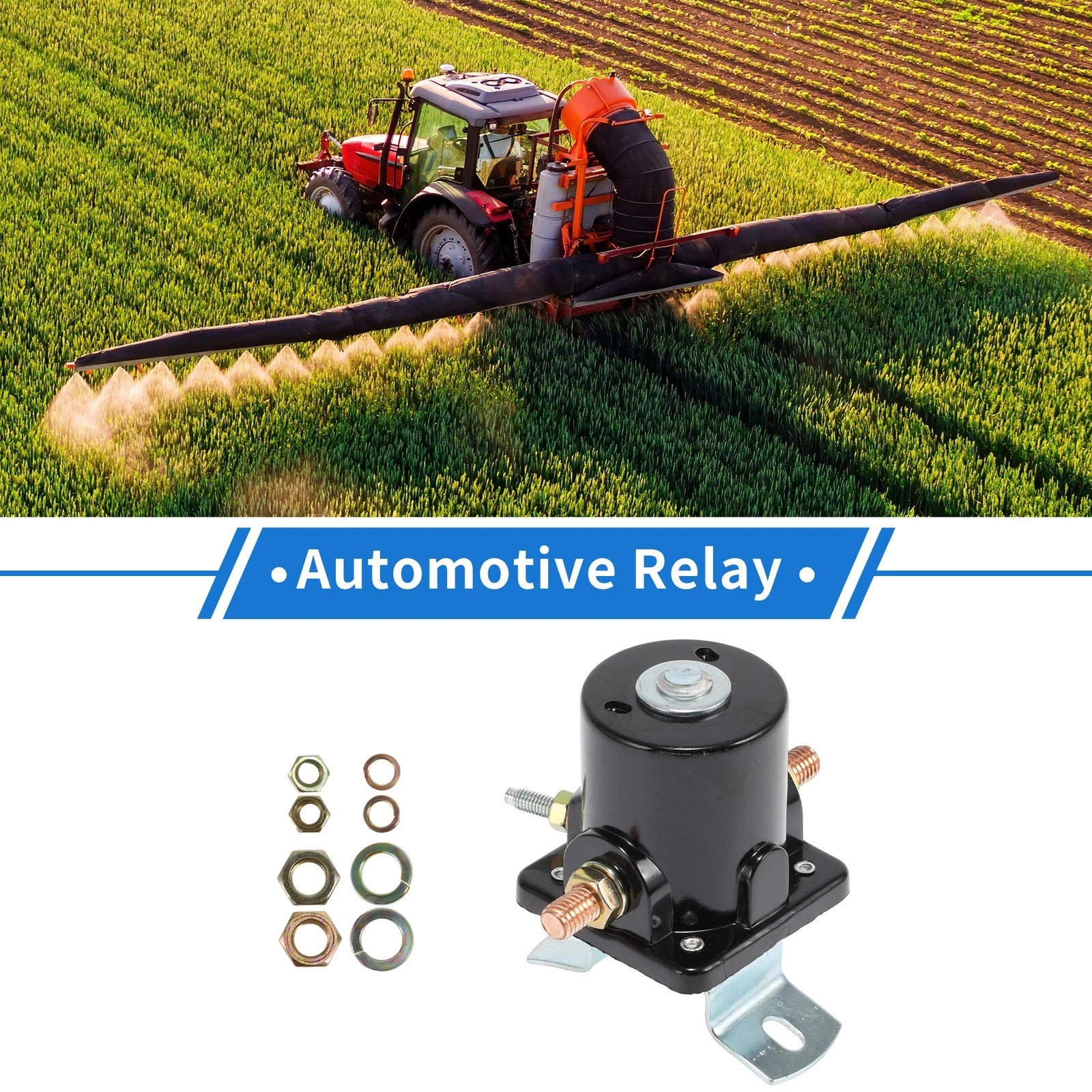 Starter Solenoid Relay 12V 3 Terminal Replacement for Ford Farm Tractor (Years)