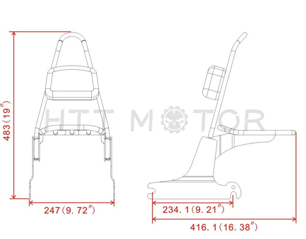 Passenger Backrest Pad for Harley Softail Deluxe (2018–2023)