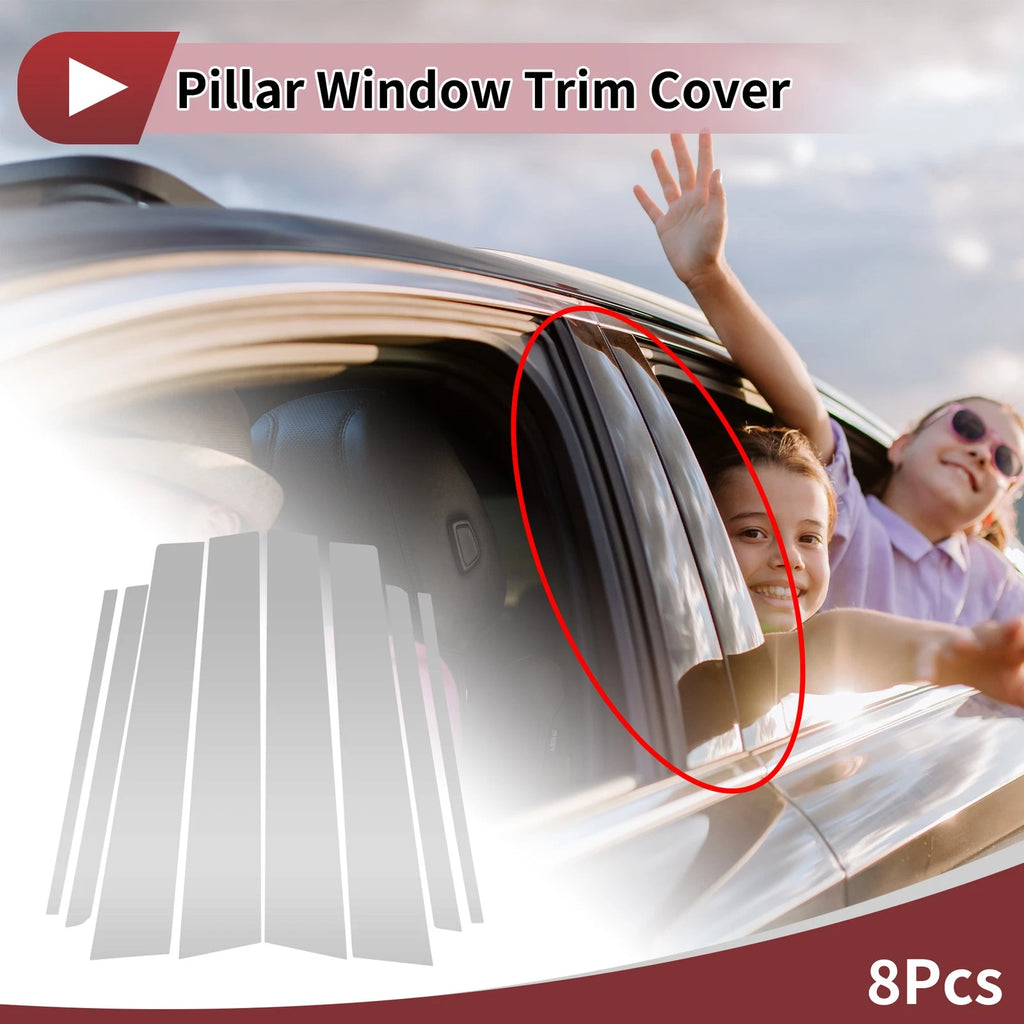 8 Pcs Door Pillar Window Trim Replacement for Toyota Verso EZ (2012–2015)
