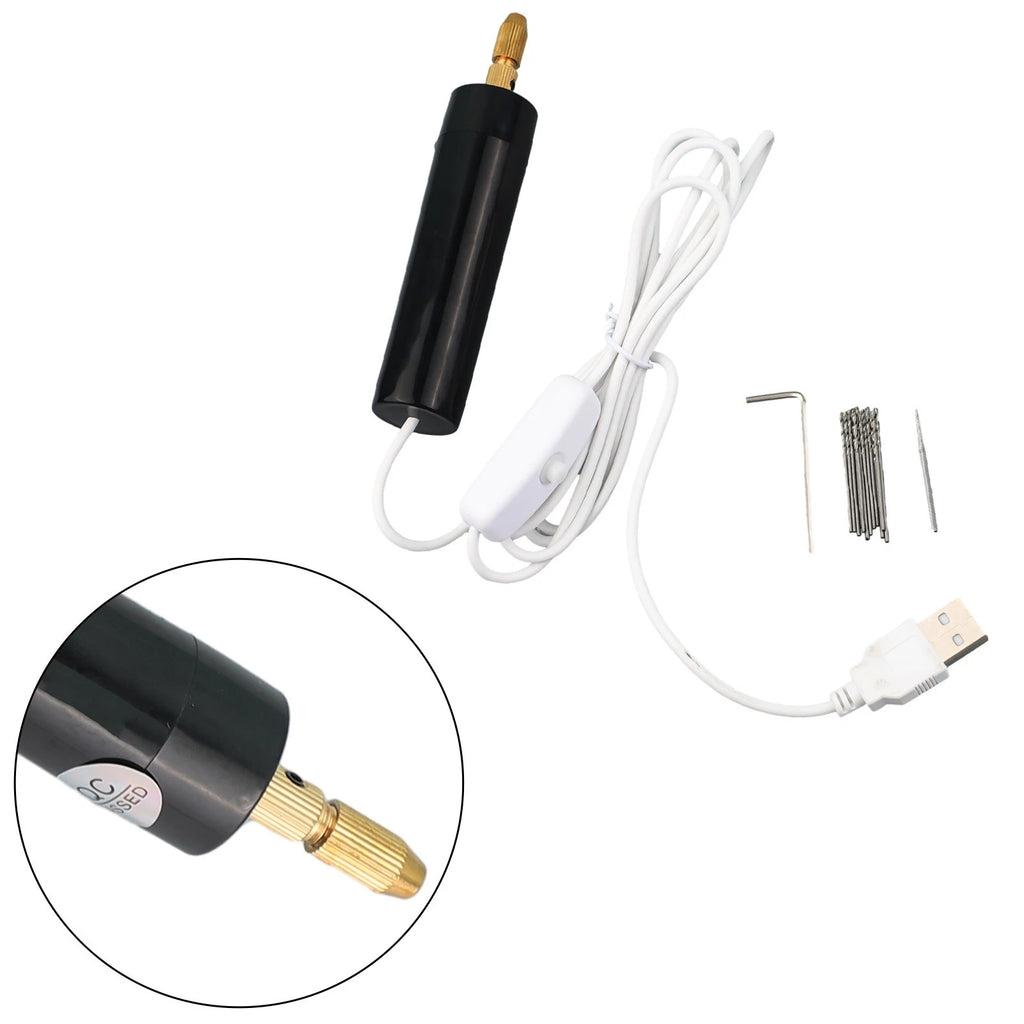 Electric Miniature Drill for Engraving and Woodworking (USB Cable)