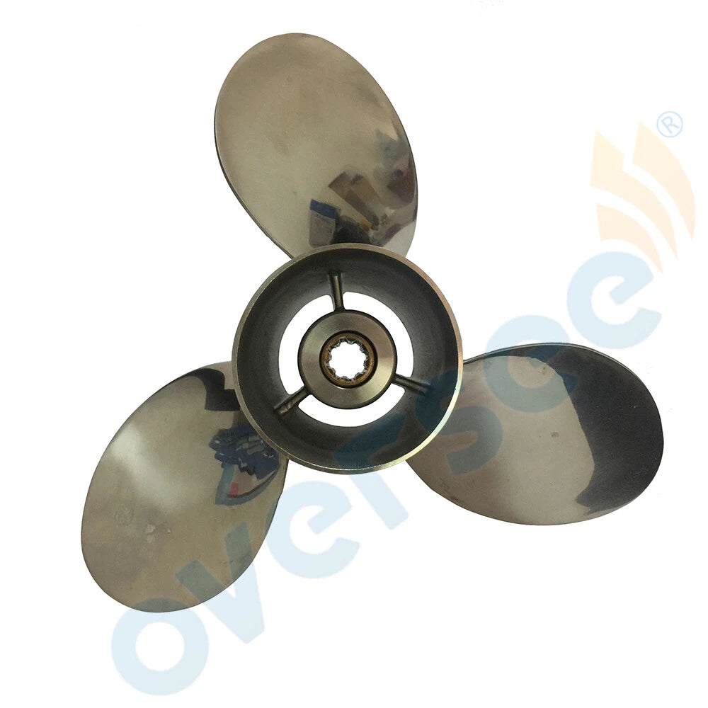 Stainless Steel Propeller 9-1/4" x 11" J for Yamaha 9.9HP 15HP (1990–2023)