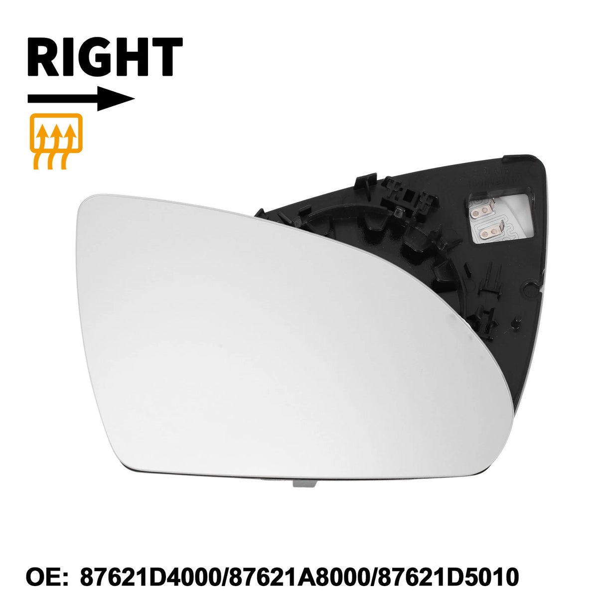 Right Heated Mirror Glass Replacement for Kia Optima (2011–2015) No. 87621D4000