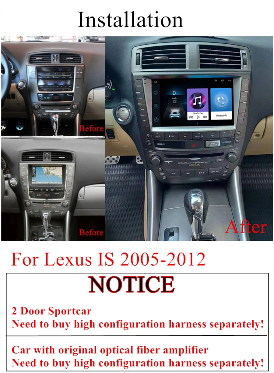 9" Android Stereo Radio for Lexus IS250 IS300 IS350 (2005–2012) 2+32GB