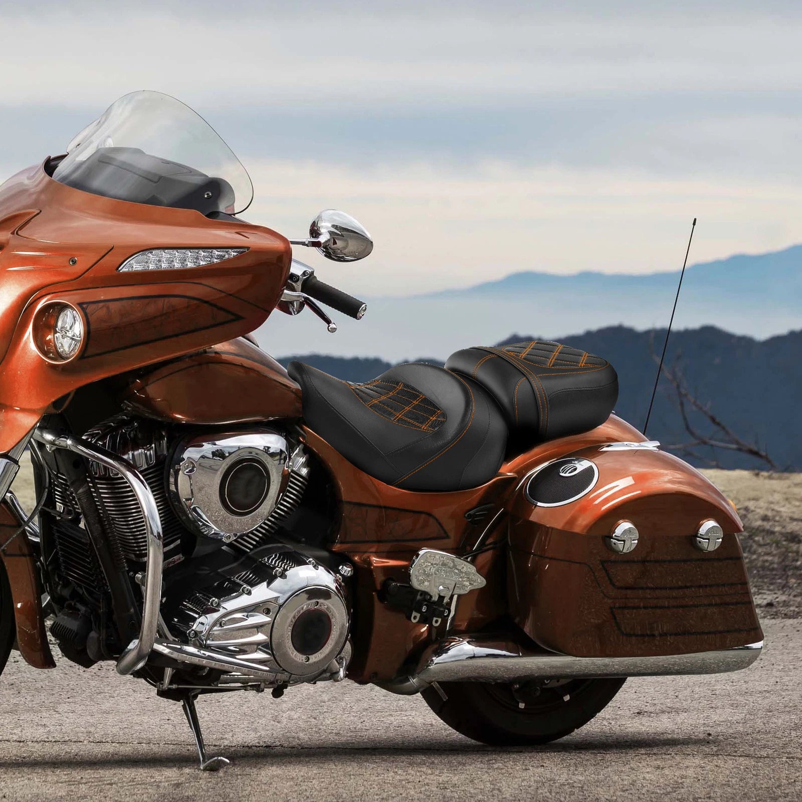 2X Black Two-Up Seat for Indian Chieftain Springfield (2014–2023)