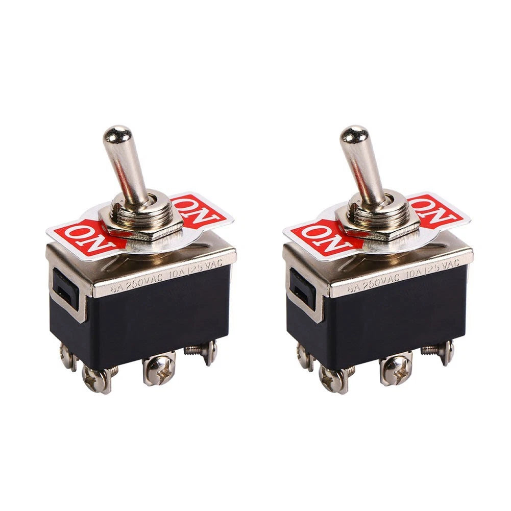 2X 12V 20A 6 Pin Toggle Switch for Universal Applications (Metal)