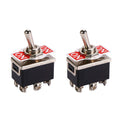 2X 12V 20A 6 Pin Toggle Switch for Universal Applications (Metal)