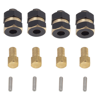 Brass Hex Wheel Hubs Adapter Extender & Nuts for Axial SCX24 (2020–2023)