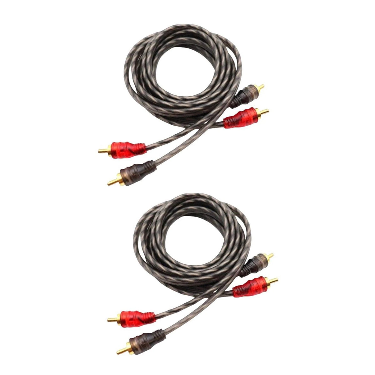2X RCA Cables 2 Channel Twisted 4Ft Shielded Interconnect Wire
