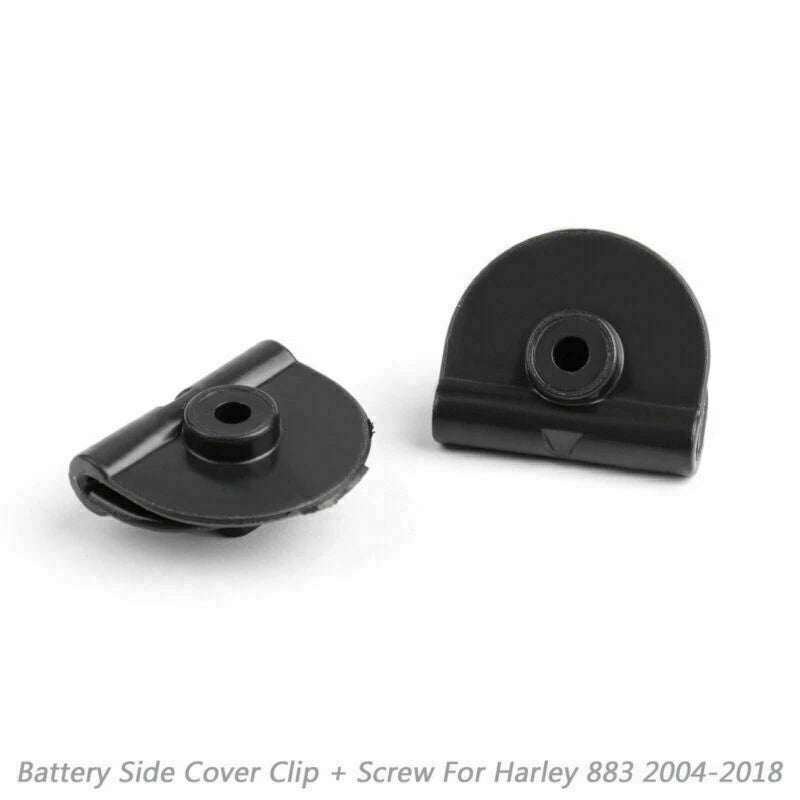 2pcs Battery Left Side Cover Clip + Screw for Harley Sportster XL883 1200 (2004–2018)