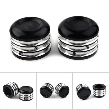 2pc CNC Front Axle Cap Nut Cover for Harley Dyna Electra Glide Sportster Black