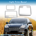 Light Trim Bezel Set for Suzuki Spacia Custom (2024–2025) Silver Tone